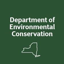 Department of Environmental Conservation logo: Department name over an outline of the state